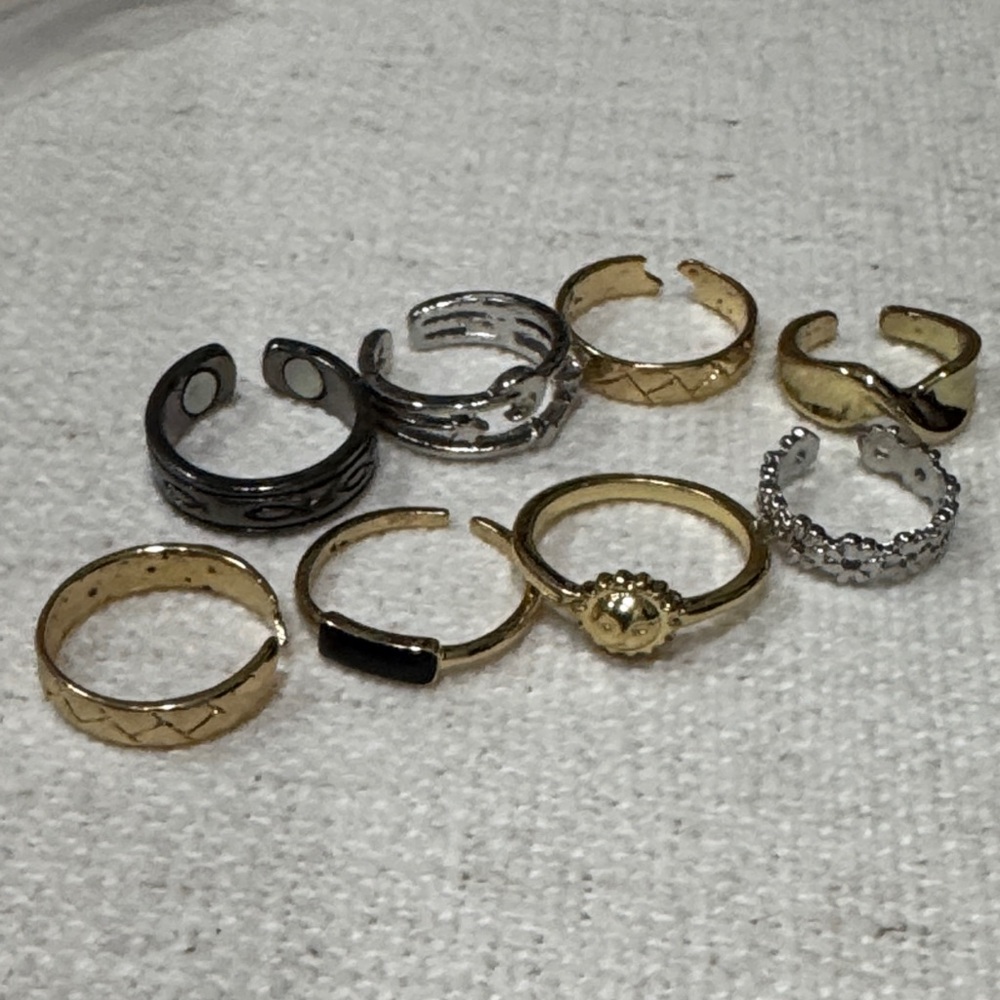 Toe Ring Set - Fashion 8 Pack Adjustable sizing - Picture 4 of 4